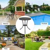24" Cast Aluminum Patio Bistro Table with Umbrella Hole - Round Outdoor Coffee Table for Backyard, Garden, Porch, Pool, Balcony,black - 4 of 4