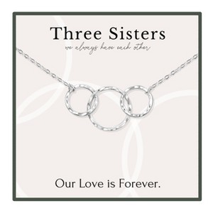 HOPE LOVE SHINE Three Sisters Necklace for 3 – 3 Ring Necklace Jewelry Gift for Big Middle Little Sisters - 1 of 4