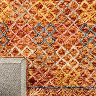 Aspen Red and Gold Geometric Wool 6' x 9' Area Rug
