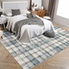Machine Washable Indoor Modern Geometric Area Rugs Soft Low Pile Mat with Small Checkered Print - 3 of 4