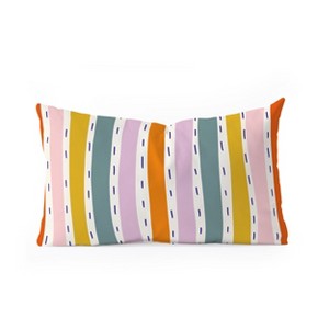 Lane and Lucia Rainbow Stripes and Dashes Oblong Throw Pillow - Society6 - 1 of 2