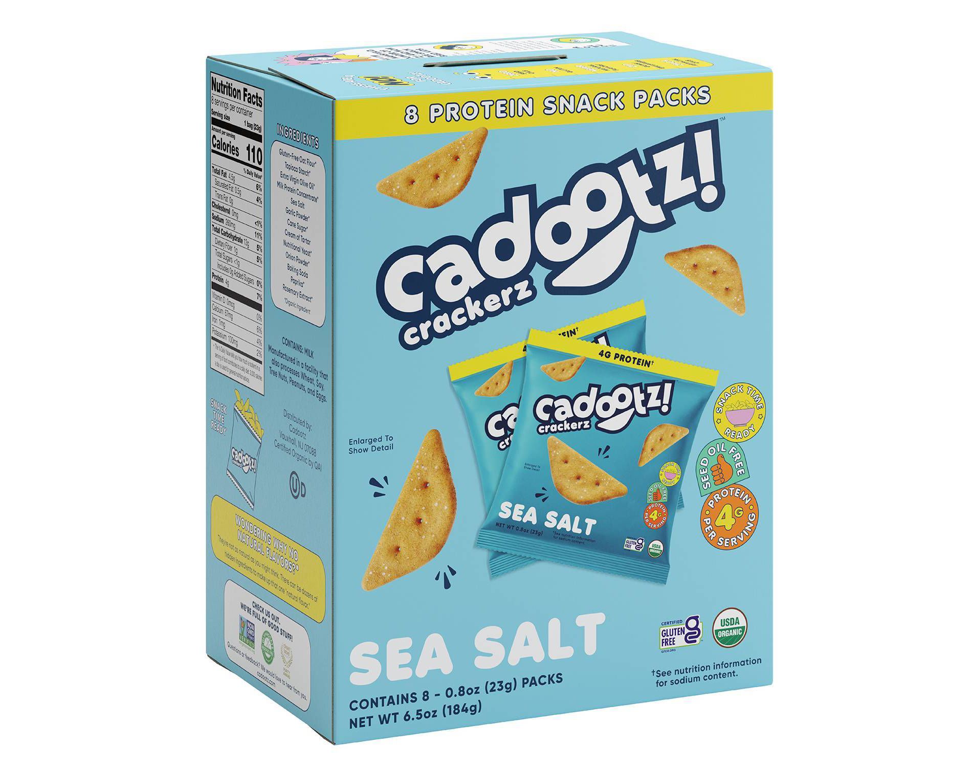 cadootz Sea Salt Crackers Multipack - 6.5oz/8ct