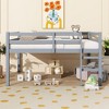Whisen Full Size Rubber Wood Loft Bed with Wide Ladder - Low-Profile Design, Underbed Storage & Safety Rails - 2 of 4