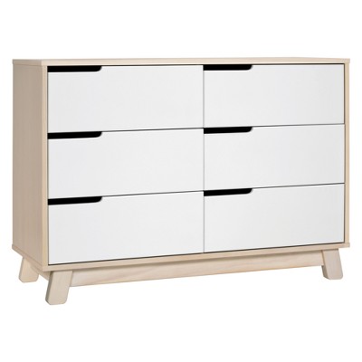 Babyletto Hudson 6-Drawer Double Dresser - Washed Natural/White