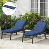 Resenkos Patio Chair Cushions, Outdoor Chair Pads,2 Patio Chaise Lounge Chair Cushions with Backrests, Replacement Patio Cushions, Navy Blue - 3 of 4