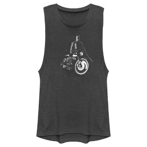 Juniors Womens The Batman Batcycle in the Shadows Festival Muscle Tee - 1 of 4