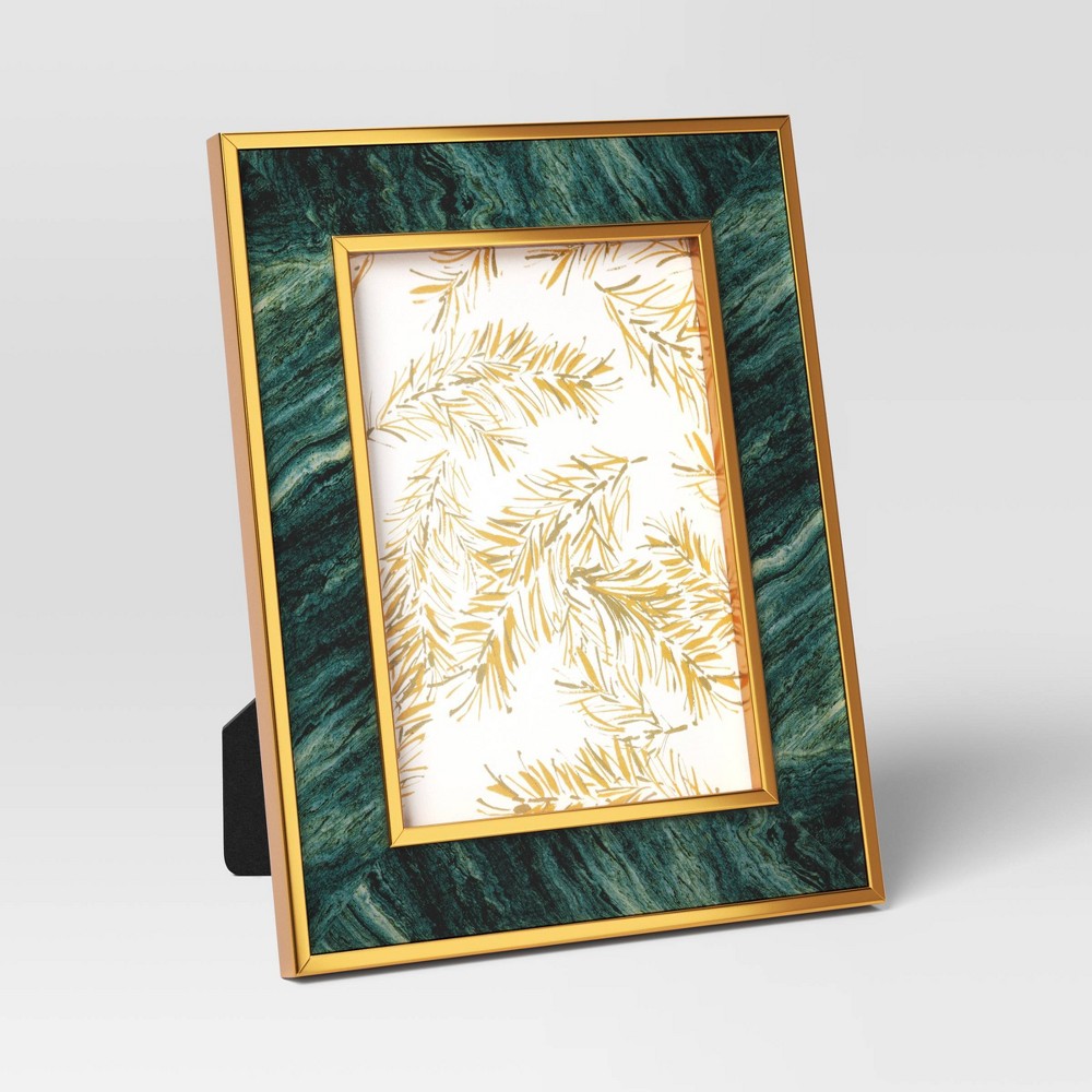 5"x7" Marble Table Picture Frame Green - Threshold™