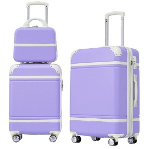 3-pieces Hardshell Luggage 20"+28" Luggages And Cosmetic Case Spinner Suitcase With TSA Lock Lightweight Set For Women Travel Storage必填 - 1 of 4