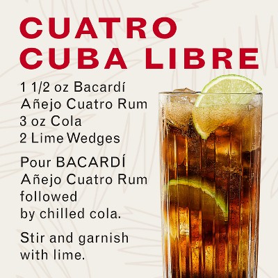 Bacardi 4yr Anejo Cuatro Rum - 750ml Bottle