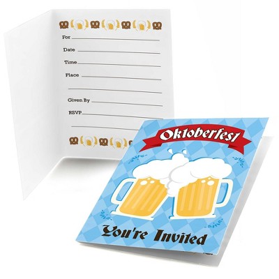 Big Dot of Happiness Oktoberfest - Fill In Beer Festival Invitations (8 count)