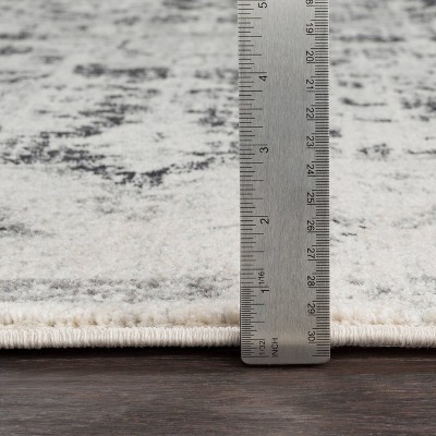 Harput Black and White Rectangular Synthetic Area Rug