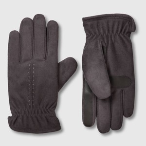 Isotoner Men's Handwear Gathered Wrist Microsuede Gloves - 1 of 2