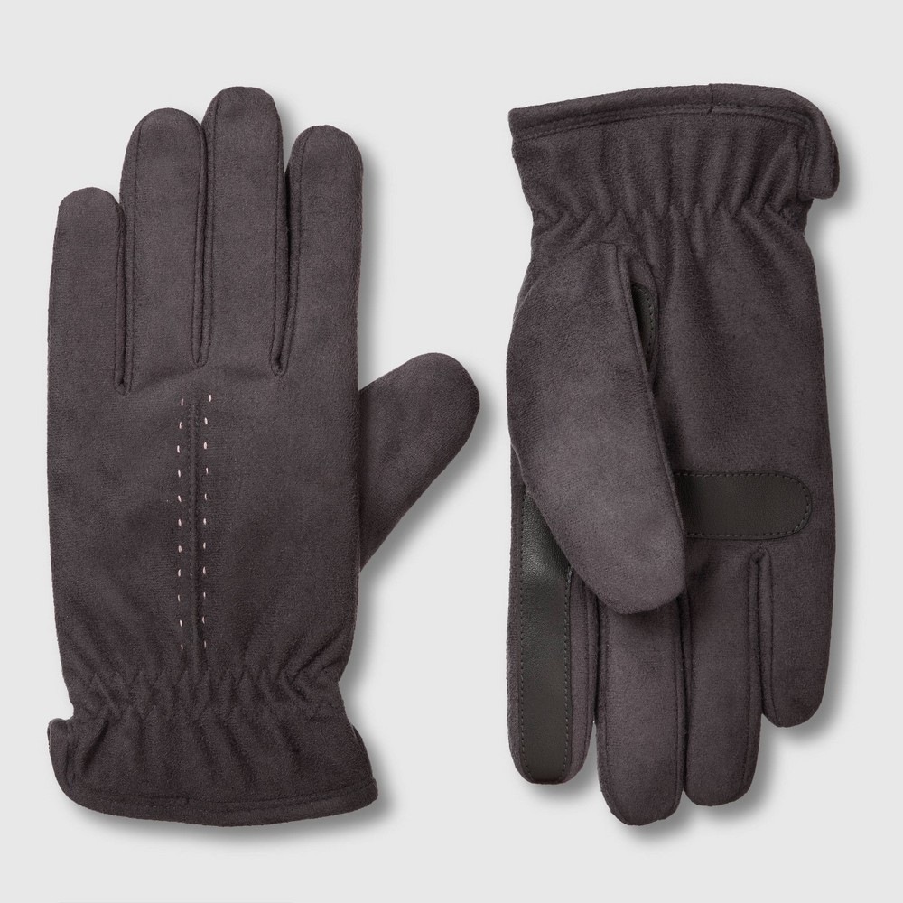 Photos - Winter Gloves & Mittens Isotoner Men's Handwear Gathered Wrist Microsuede Gloves - Gray XL 