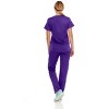 Hey Collection Women Scrubs Set 4-Way Stretch Mock Neck Top with Straight Leg Scrub Pants with Four Pockets - 2 of 4