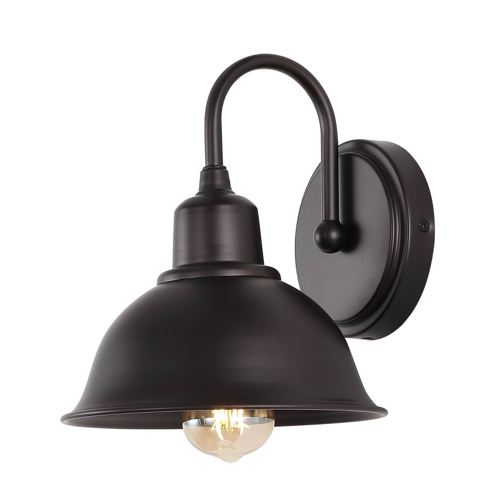 Photos - Chandelier / Lamp 8" LED 1-Light Frisco Industrial Iron Wall Sconce Oil Rubbed Bronze - JONA