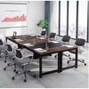 Okak Modern Large Executive Desk Office Computer Desk with Thick Metal Frame,Spacious Business Conference Table for Office,Studio - 3 of 4