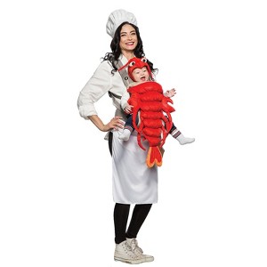 Halloween Express Adult Baby 'N Me Master Chef & Lobster  Costume - One Size Fits Most - White - 1 of 2