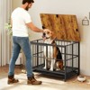 Costway Foldable Dog Crate Furniture w/Removable Tray Lockable Door Lockable Wheels - 2 of 4