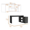 Lyngins L-Shaped Office Desk,Computer Desk with 2 Shelves and Single Door Cabinet for Home Office,Company - 3 of 4