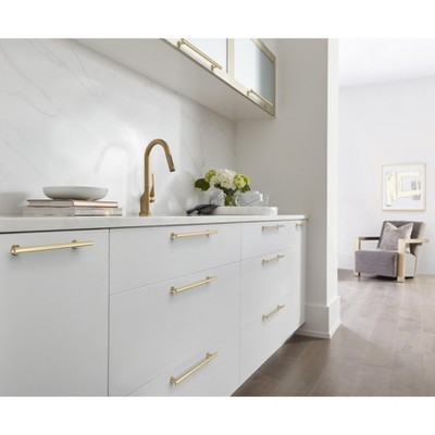 Golden Champagne Modern Bar Cabinet Pull with Mounting Hardware