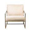 Nordlys Metal and Velvet Lounge Chair Vintage Style Upholstery Living Room - 4 of 4