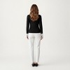 Anna-Kaci Women’s Contrast Collar Long Sleeve Top with Deep V Neckline Striped Cuffs and Tailored Trim Detailing - 4 of 4