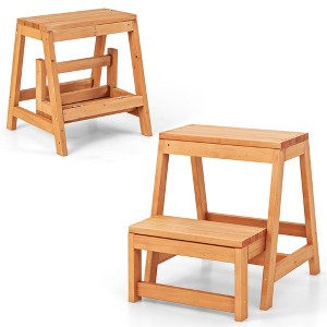 Tangkula 2-Tier Folding Plant Stand Portable & Foldable Wooden Flowerpot Shelf for Garden - 1 of 4