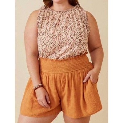 Women's Ruffle Detail Ditsy Tank - Plus - Hayden LA