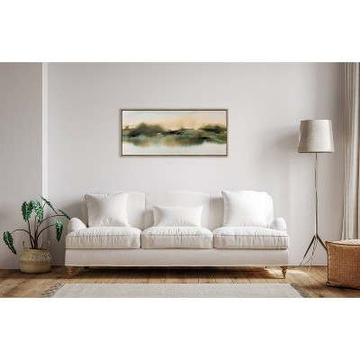 Tranquil Meadows Abstract Landscape Canvas Art in Gold Frame