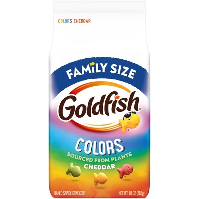 Goldfish Colors Cheddar Cheese Crackers, 10 oz Bag, Pack of 2