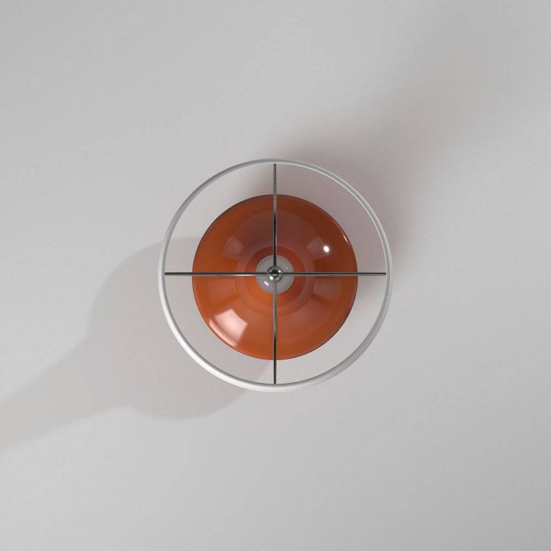 Retro Orange Glass Table Lamp with Steel Base - StyleCraft, 5 of 11