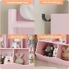 3-Tier Kids Bookshelf and Toy Storage, Toddler 5 Cubby Toy Storage Cabinet, Children Small Bookcase for Bedroom, Playroom, School, Living Room - 3 of 4