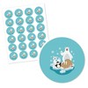 Big Dot of Happiness Arctic Polar Animals - Winter Baby Shower or Birthday Party Circle Sticker Labels - 24 Count - 2 of 4