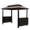 6×10 FT Hardtop Gazebo, Outdoor Gazebo with Double Galvanized Steel Roof, Patio Grill Canopy with 2 Cabinets and Ceiling Hooks-Coolbibila - 2 of 4