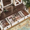 FONTOI 41.3"/43.3"W/44.3"W/47.2"W Makeup Vanity with Mirror Storage Stool 3 Drawers 2 Cabinets and Organizers for Bedroom Dressing Room, White - 2 of 4