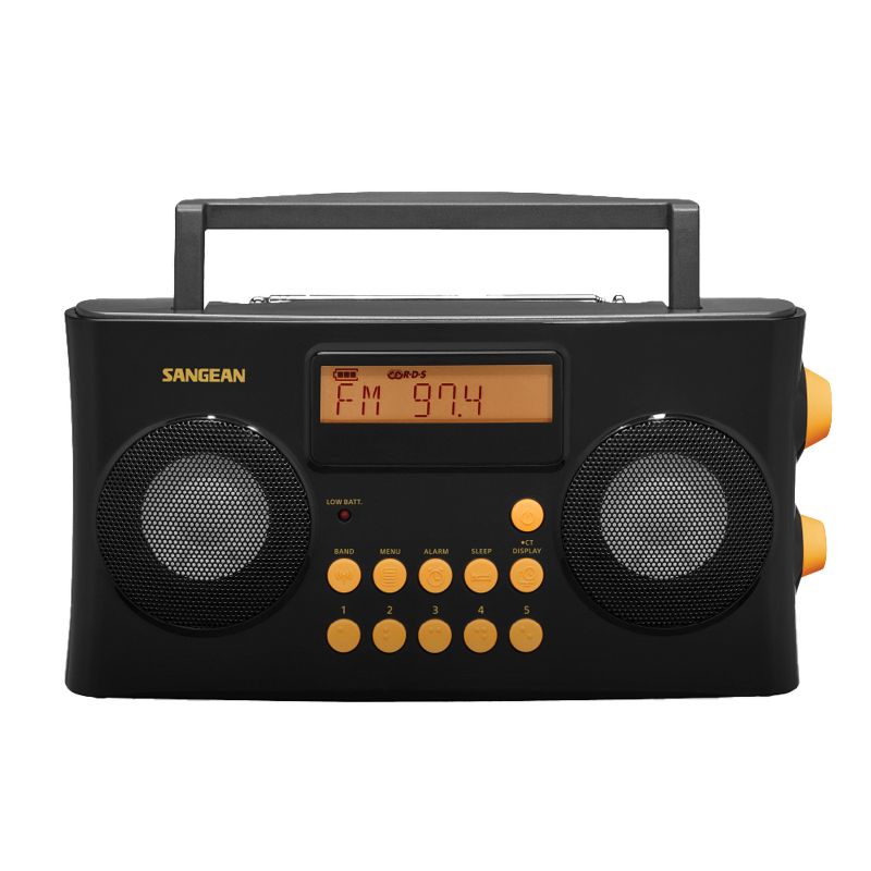 Sangean® AM/FM Stereo Portable Radio with Voice Prompts, PR-D17, Black, 1 of 9