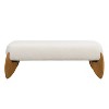 [Stylish Long White Boucl¨¦ Ottoman] - A Perfect Blend of Form and Function - 2 of 4