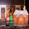 ChicFurnit Inflatable Holiday Decorations 7FT Christmas Gingerbread House Inflatable Decoration for Holiday Yard, Multicolored, 89"*39.4"*82.7" - 3 of 4