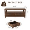 Farmhouse Coffee Table, Rectangle for Living Room, Center Table with 2 Drawers, Open Storage Shelf - 2 of 4