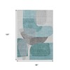 HomeRoots 8' X 10' Teal Blue And Gray Abstract Washable Indoor Outdoor Area Rug - 3 of 4
