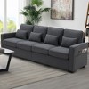 NicBex 104 Inch 4-Seater Modern Linen Sofa with Armrest Pockets and 4 Pillows for Living Room,Office,Apartment - 2 of 4
