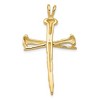 Black Bow Jewelry Ladies 14k Yellow Gold, Nail Cross Pendant 23 x 40mm - 3 of 4