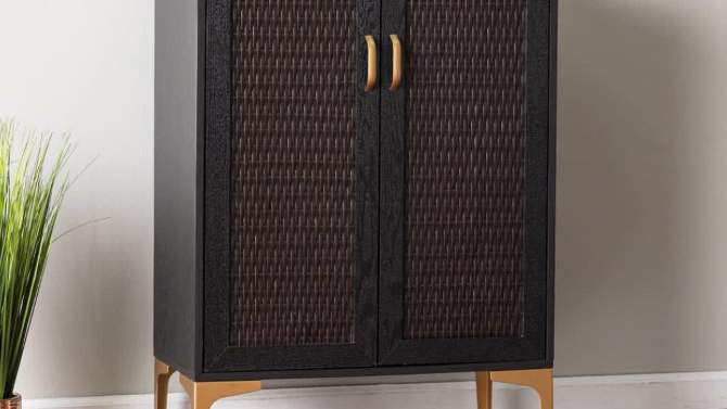 Fhamtes Two Door Bar Cabinet Black/Gold - Aiden Lane, 2 of 12, play video