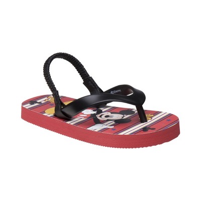 Disney Boys Mickey Mouse Toddler Flip Flops with back strap