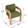 Okak Modern Dining Chairs with Pillow Back Set of 2, Solid Wood Frame, Fabric Armchairs Kitchen Side Chairs for Living/Dining Room - 4 of 4