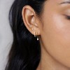 3 Pairs Small Gold Hoop Earring, 14K Gold Plated Earring Stacks Butterfly Heart Star Moon Bow Four Leaf Rhombus Round CZ Pearl - 3 of 4