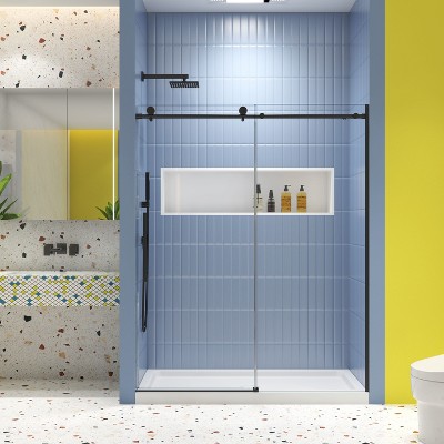 NicBex Shower Door 56-60" Wx74"H Sliding Shower Door with 5/16" (8mm) Tempered Glass with Soft Cose System