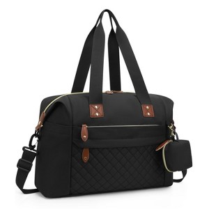 Itopfox Large Waterproof Diaper Bag Tote with Pacifier Case, Shoulder Straps & Stroller Clips for Moms and Dads, Black - 1 of 4