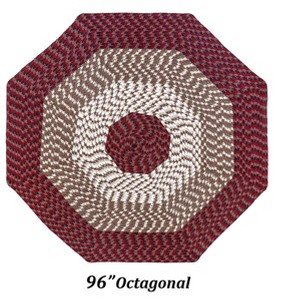 Alpine Stripe Collection 100% Polypropylene Durable & Stain Resistant Double Sided Reversible Indoor Area Utility Octagonal Rug - 1 of 4