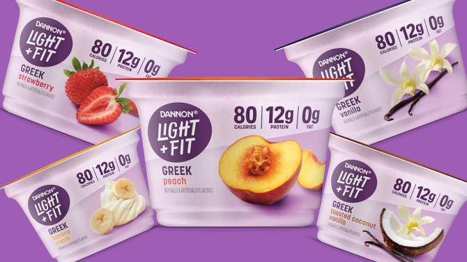 Light + Fit Nonfat Gluten-Free Vanilla Greek Yogurt - 4ct/5.3oz Cups, 2 of 10, play video